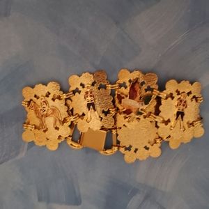 Vintage Enamel Winnipeg Panel Link Souvenir Bracelet